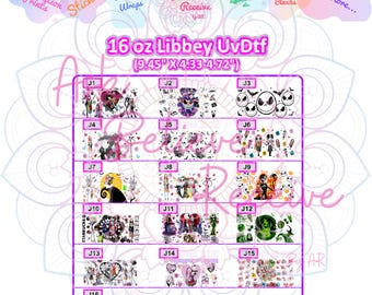 J HALLOWEEN UV DTF, Full color transfers, Waterproof, Ready to ship