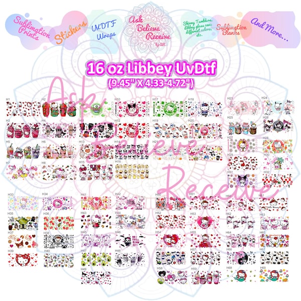 H UV Dtf , Full color transfers, Waterproof, Ready to ship