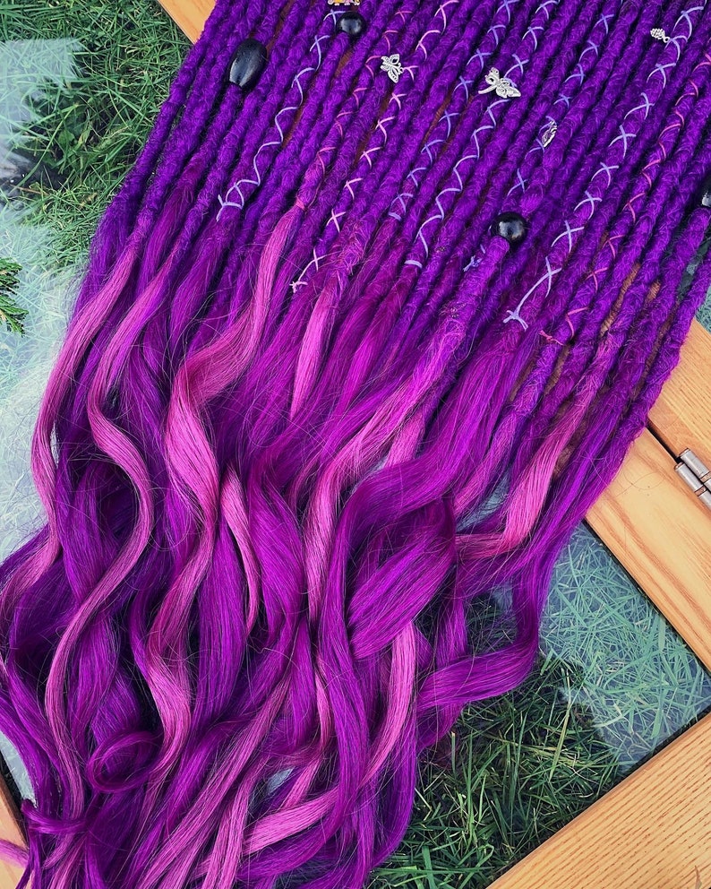 Synthetic Dreadlock Extensions With Luxury Human Hair Ends. Etsy UK