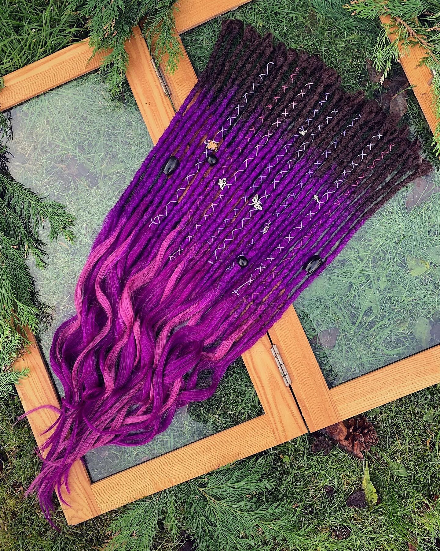 Synthetic Dreadlock Extensions With Luxury Human Hair Ends. Etsy UK