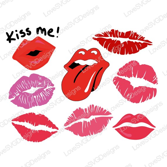 Download Free Kissing Lips Svg Downloadable Clip Art Cut With Cricut Etsy SVG Cut Files