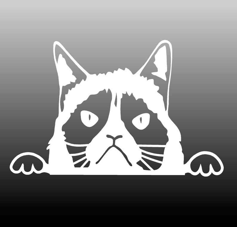Grumpy Cat SVG Download cut with Sillhouette or Cricut Vinyl | Etsy