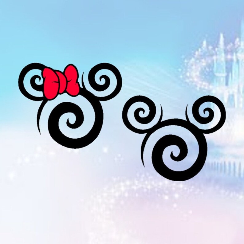 Download Mickey Mouse SVG Swirl Love Mickey and Minnie with bow ...