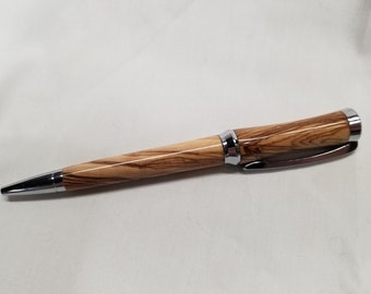 Concava Twist Pen made with olive wood