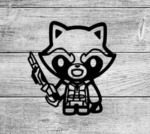 Guardians of the Galaxy Rocket Decal Funny Raccoon Trash | Etsy