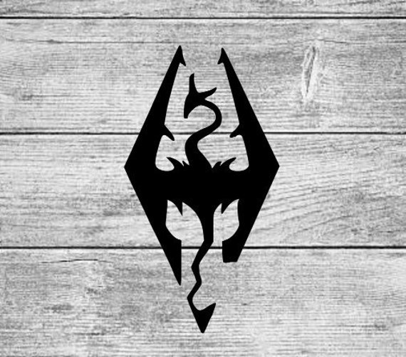 Skyrim Logo Decal Dragonborn Video Game Gamer Comicon Etsy