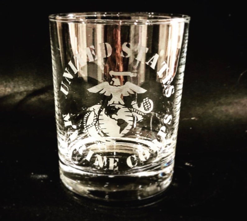 USMC Rocks Glass Pint Glass Beer Mug Whiskey Glass Etsy
