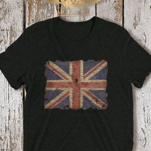 British shirt- vintage British flag shirt - patriotic shirts -London England British flag - flag of great Britain - union jack