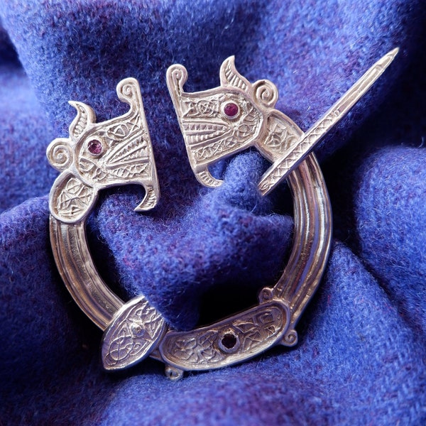Large Pictish Penninular Brooch - St Ninians Isle Dragon in silver or bronze