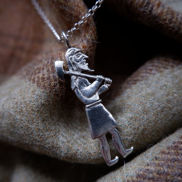The Rhynie Man Pendant or Brooch in solid Sterling Silver. Fully UK hallmarked. Pictish, Scottish. Handmade in Scotland.