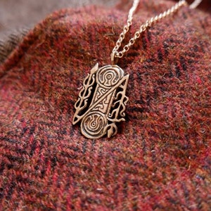 Pictish double disc and z-rod pendant in sterling silver. Handmade.