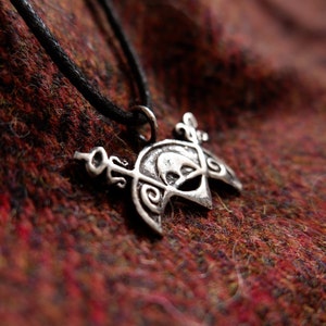 Brandsbutt V-rod and Crescent Pendant in Sterling Silver. Made in Scotland
