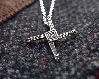 St Brigid's Cross Pendant in Sterling Silver made in Scotland