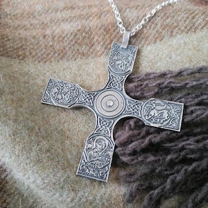 Miniature Galloway Hoard Pectoral cross in solid silver.