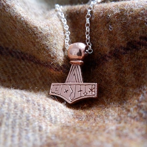 Double sided Sterling Silver Mjolnir based on an archeological find from the Danish Island of Lolland