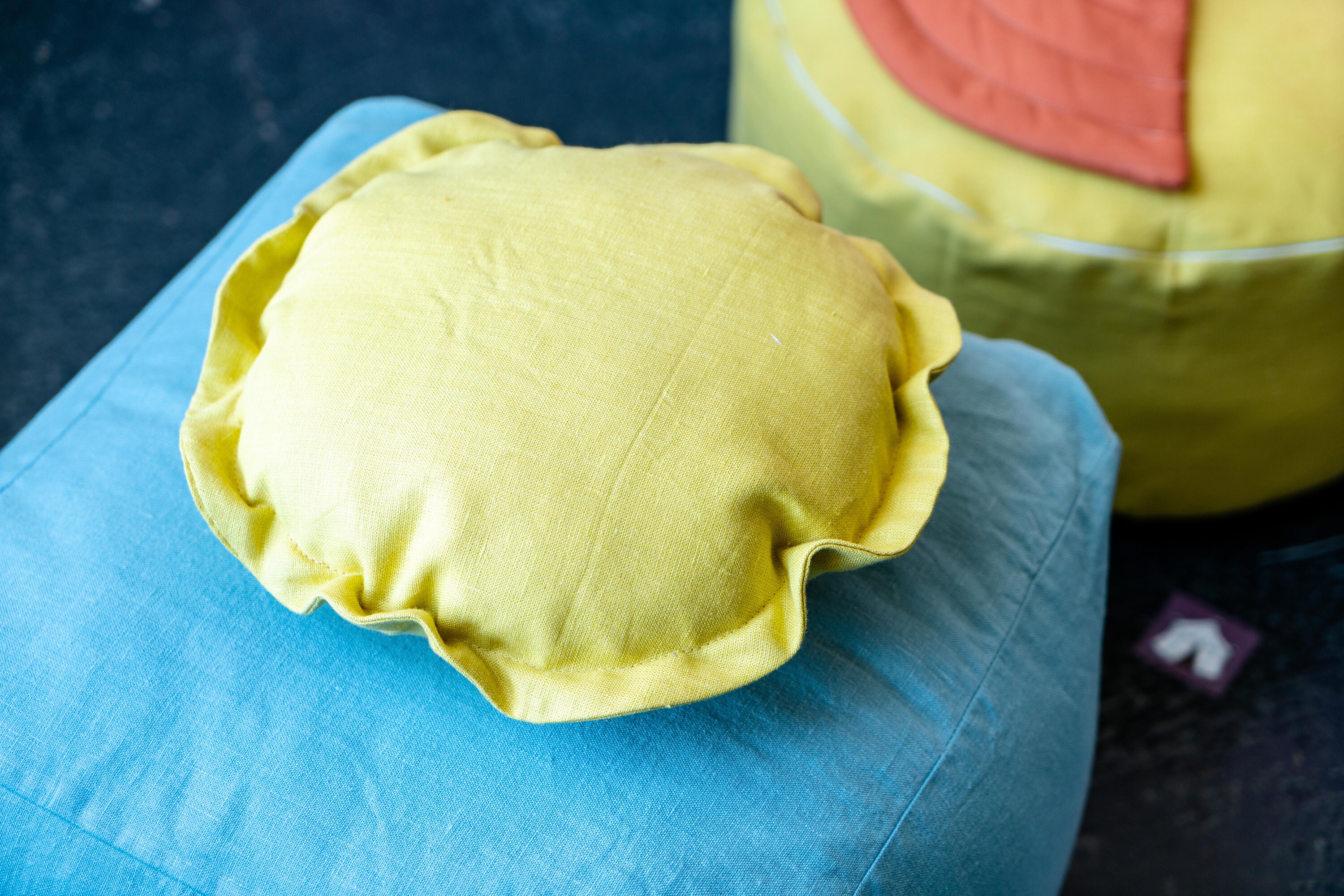 Round pillowToddler pillowKids pillowLinen Pillow Etsy