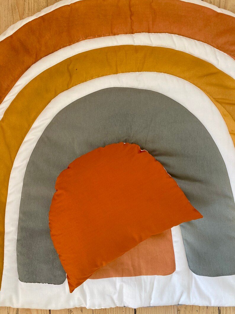 Rainbow Nursery Decor Play mat Rainbow Mat with Pillow Play Etsy