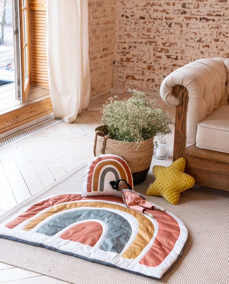 rainbow baby play mat
