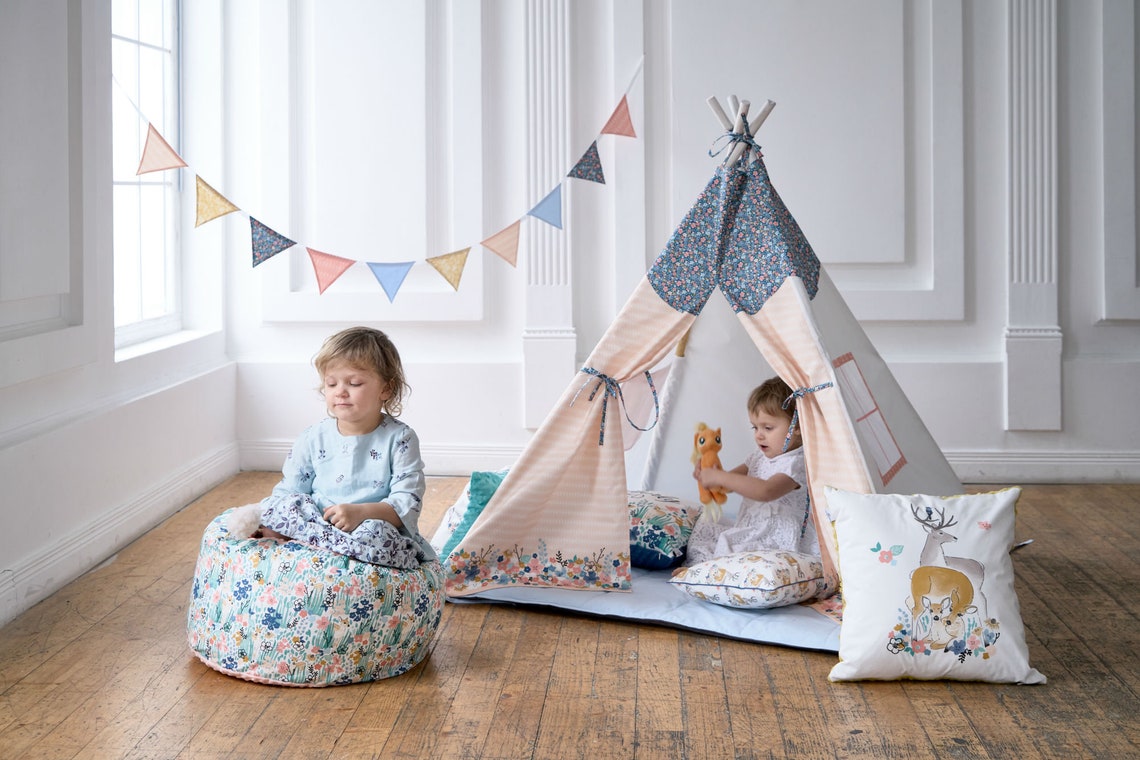 Baby blue pillow minky bed cushion for kids roomanimal print Etsy