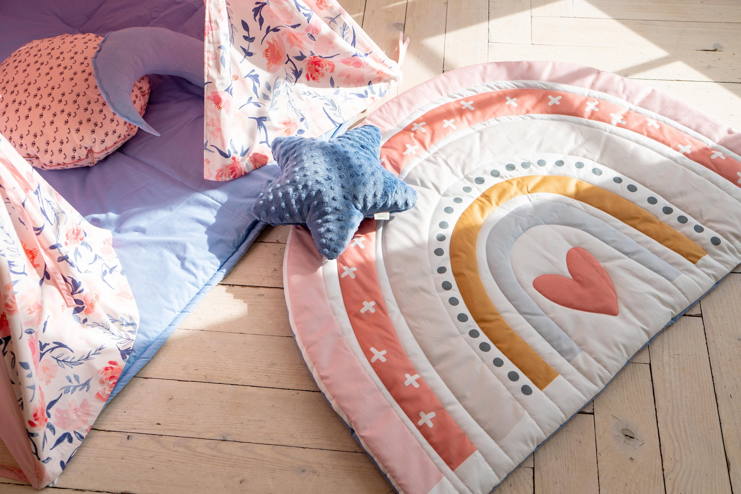 Pink Rainbow mattres quilted mattress raibow Mat with Pillow Etsy