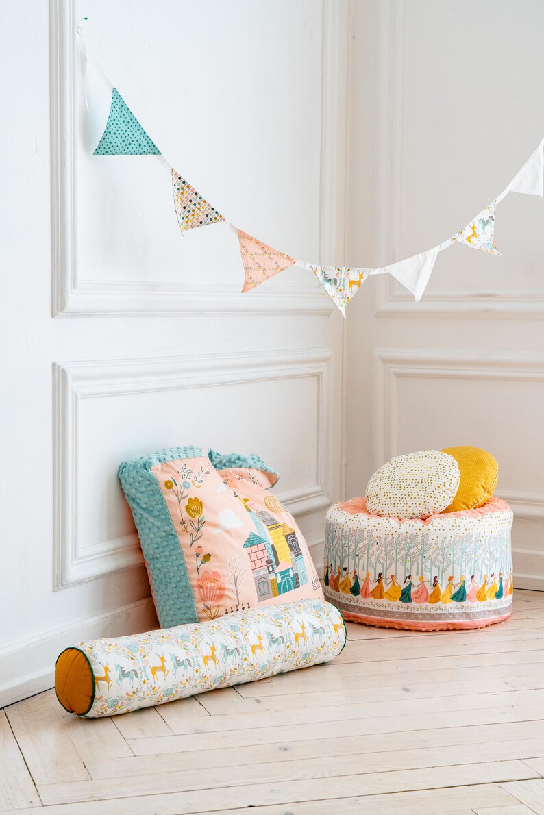 Kids Pouf Princess Nursery Ottoman Kids Playroom Idea Etsy