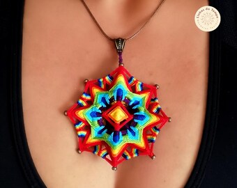 Eirin Mandala | Woven Jewelry Necklace | Handmade Mandala Pendant