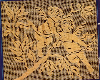 Easter angel crochet pattern in German PDF crochet wall hanging decor DIY lace pillow cover case