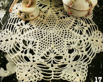 Star crochet doily pattern Small lace tablecloth Placemat crochet graph tutorial PDF in German and English