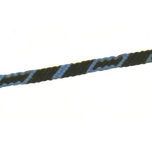 May include: A black and blue patterned friendship bracelet. The bracelet has a repeating zigzag design in blue against a black background. The text "Granny's Patterns PDF" is visible in the lower left corner.