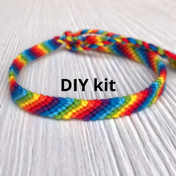 Friendship bracelet kit for kids, rainbow bracelet kit, craft kit