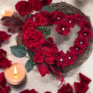 Cotton Red Roses Love Valentine's Day Floral Flowers Cotton Cotton Red Roses Love Valentine's Day Floral Flowers Cotton