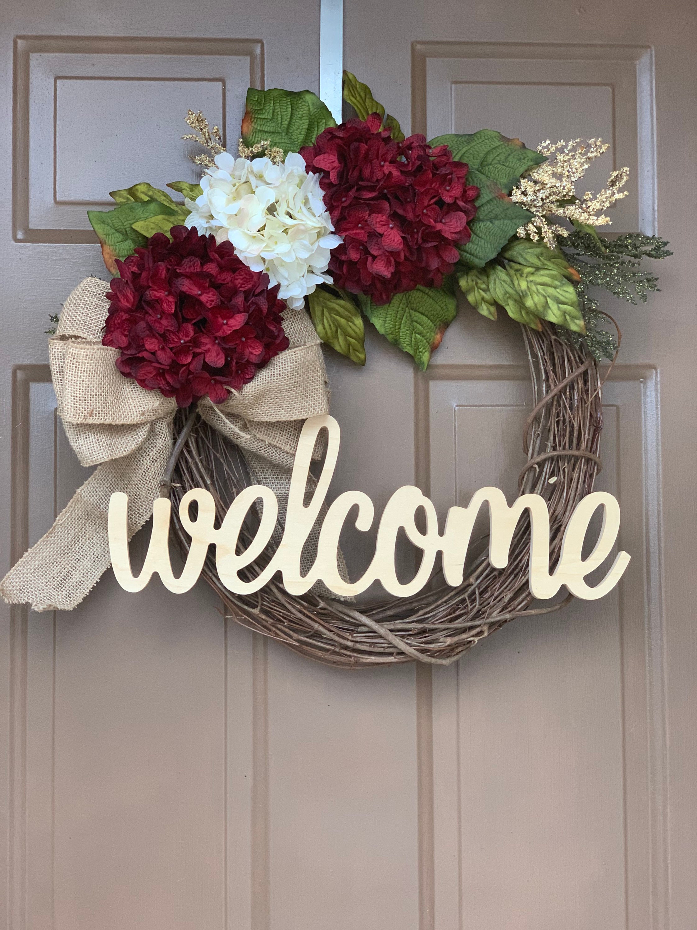 Hello Wreath,hello Wreath for Front Door,red Wreath,red Hello Wreath, Year  Round Wreaths,front Door Decor,everyday Wreath With Accent 