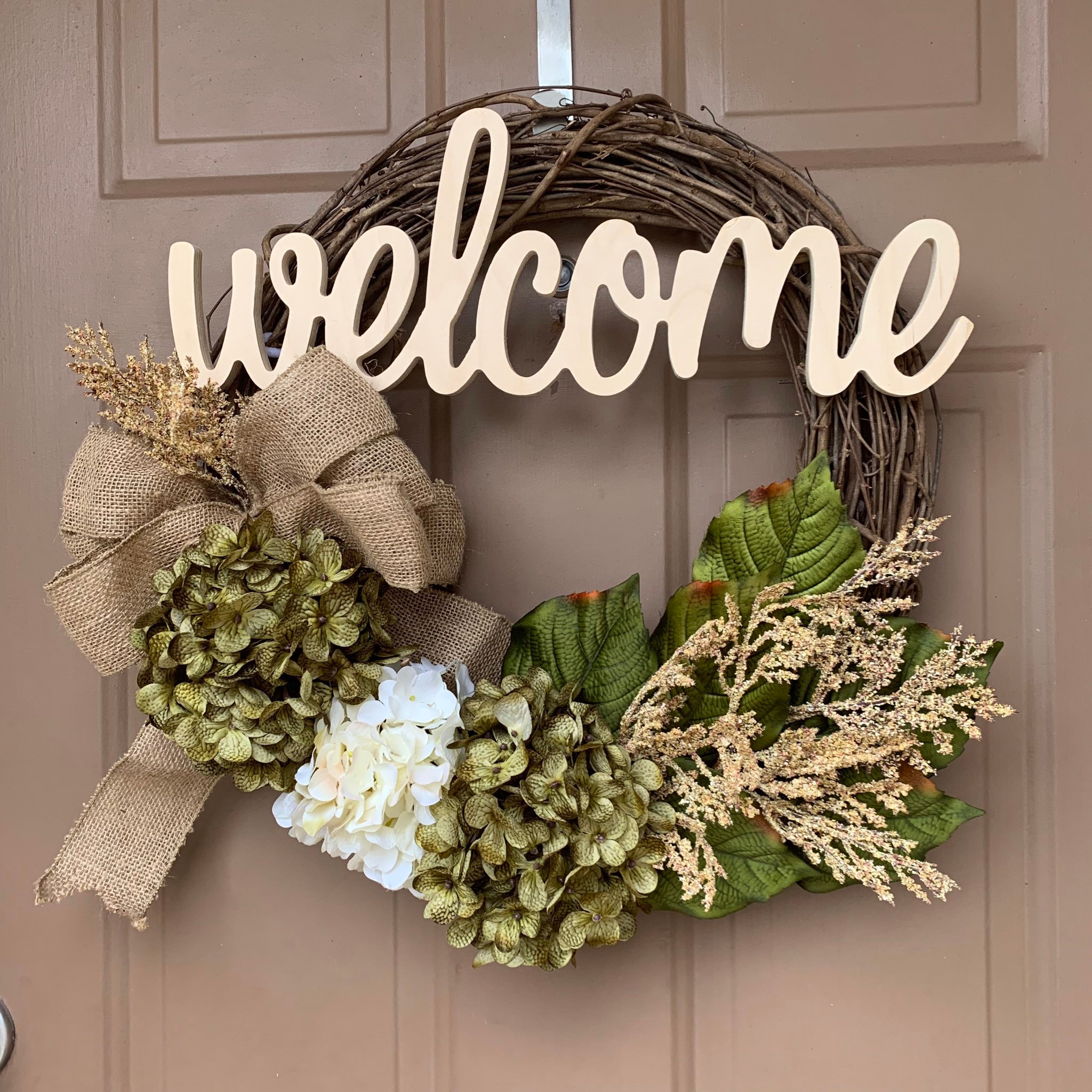 wreath for front door year round hydrangeas wreath Etsy