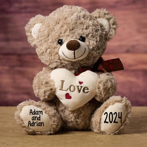 Personalized Valentines Day Bears-Anniversary gift-Valentine Plush-Anniversary Basket -2024 gift-Valentines Day-Birthday gift-te amo bear