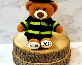 Personalized Firefighter Graduation-Fireman Birthday Bear-Firefighter Gift-junior firefighter-junior fireman-firefighter baby
