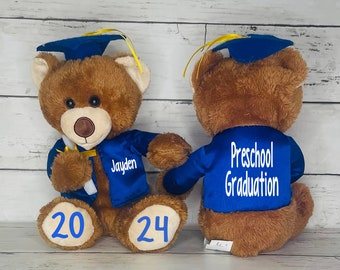 Personalized Graduation Bears-7.5inches- graduation gift- preschool-Kindergarten-5th grade-8th grade-high school-college-2023gift