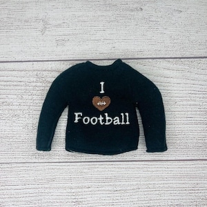 I Love Football Elf Sweaters -Sweaters for Elves-Christmas Fun-Elf Doll Sweater-Elf Doll-Clothes for Elf-Elf Doll Sweater-Football Elf Fun
