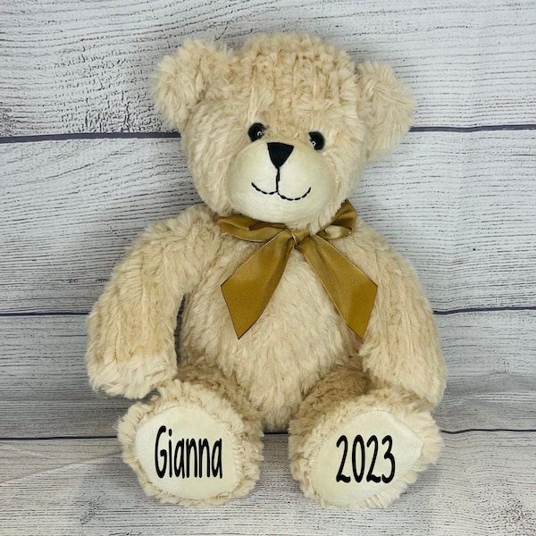Personalized Teddy Bears-Stuffed Bear-My first teddy bear-Birthday Gift-Baby Shower-Baby Gift-Custom Newborn Gift-Newborn Gift