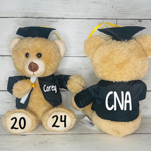 Personalized Graduation Bears-7.5inches- graduation gift- preschool-Kindergarten-5th grade-8th grade-high school-college-2024 gift