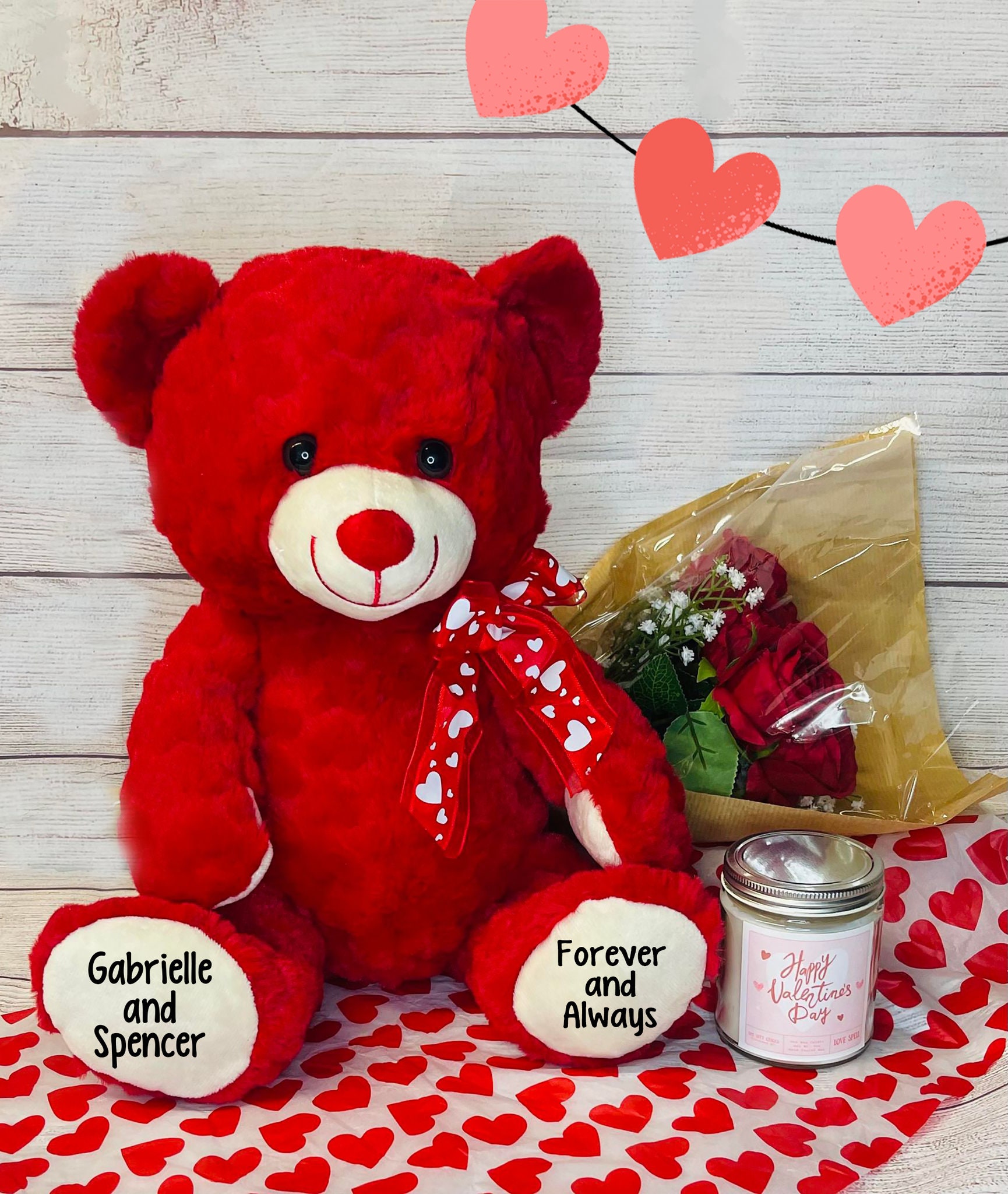 Personalized Valentines Day Bundle Bears-anniversary Gift