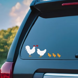Chicken family car decal-life on the farm-chicken lover-farm fresh-gift for farmer-christmas gift-birthday-gift for wife- family car decal