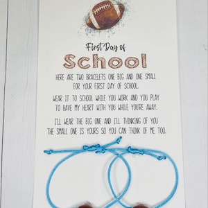 First Day of First Grade-Back to school bracelets-Mommy and me-Matching bracelets-First Day of School-Football Bracelet