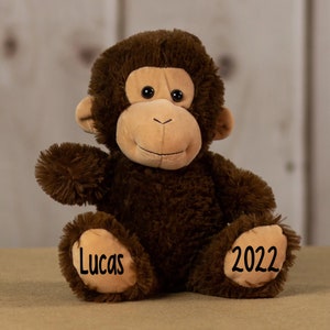 Personalized Monkey Plush -Stuffed Bear-My first teddy bear-Birthday Gift-Baby Shower-Baby Gift-My first sloth