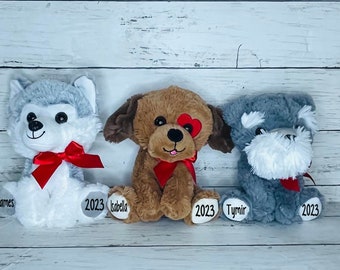 Personalized Valentines Day Dogs-Anniversary gift-Valentine Plush-Anniversary Basket -2023 gift-Valentines Day-Birthday gift-te amo bear
