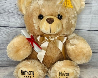 Personalized Graduation Bears- graduation gift- preschool-Kindergarten-5th grade-8th grade-high school-college-2023gift