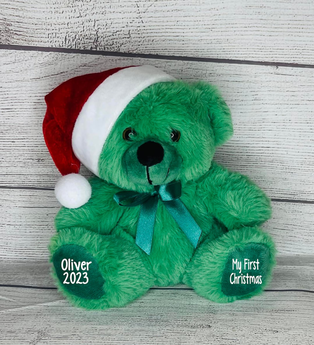 Personalized Christmas Teddy Bearsstuffed Bearmy First Etsy