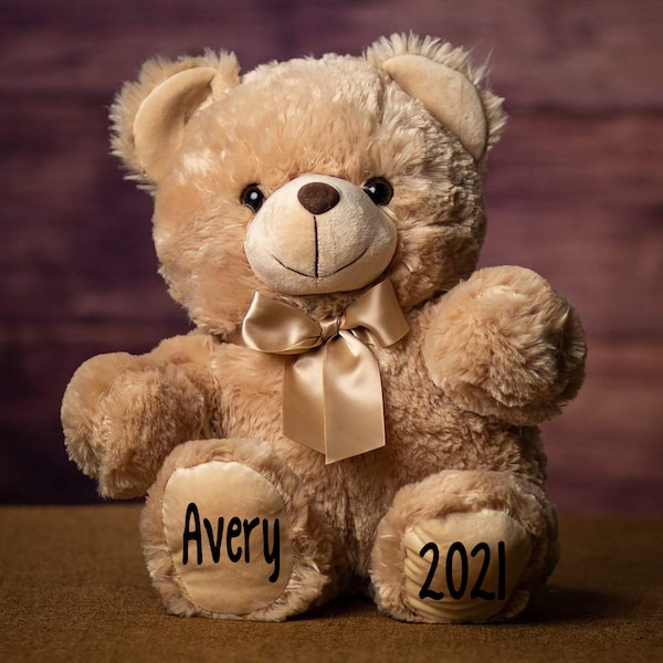 Personalized Teddy Bears-Stuffed Bear-My first teddy bear-Birthday Gift-Baby Shower-Baby Gift