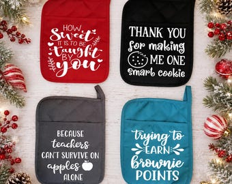 Oven Mitt Teacher Gift-Kitchen Gift-Oven Mitt-Teacher Gift-Teacher assistant Gift-Potholder teacher gift-