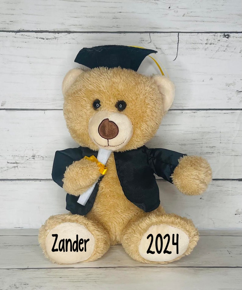 Personalized Graduation Bears-7.5inches graduation gift preschool-Kindergarten-5th grade-8th grade-high school-college-2023 gift 7.5in Brown/Black