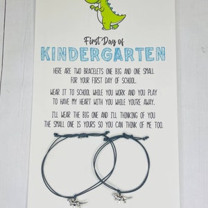 First Day of First Grade-Back to school bracelets-Mommy and me-Matching bracelets-First Day of School-Dinosaur Bracelet
